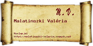 Malatinszki Valéria névjegykártya