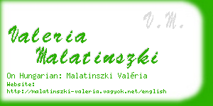 valeria malatinszki business card