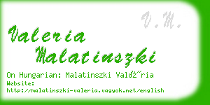 valeria malatinszki business card